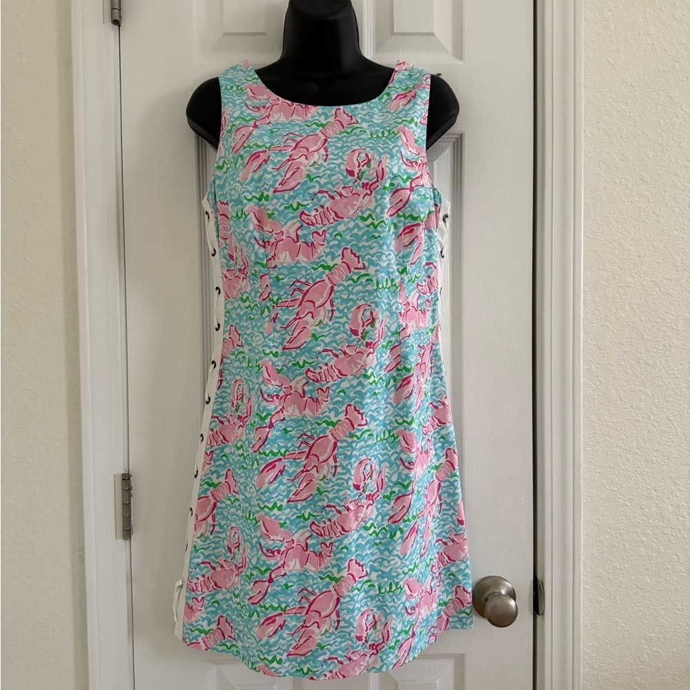 Lilly Pulitzer Delia Shift Dress Lobstah Roll Size 4 Preppy Mothers Day Beachy